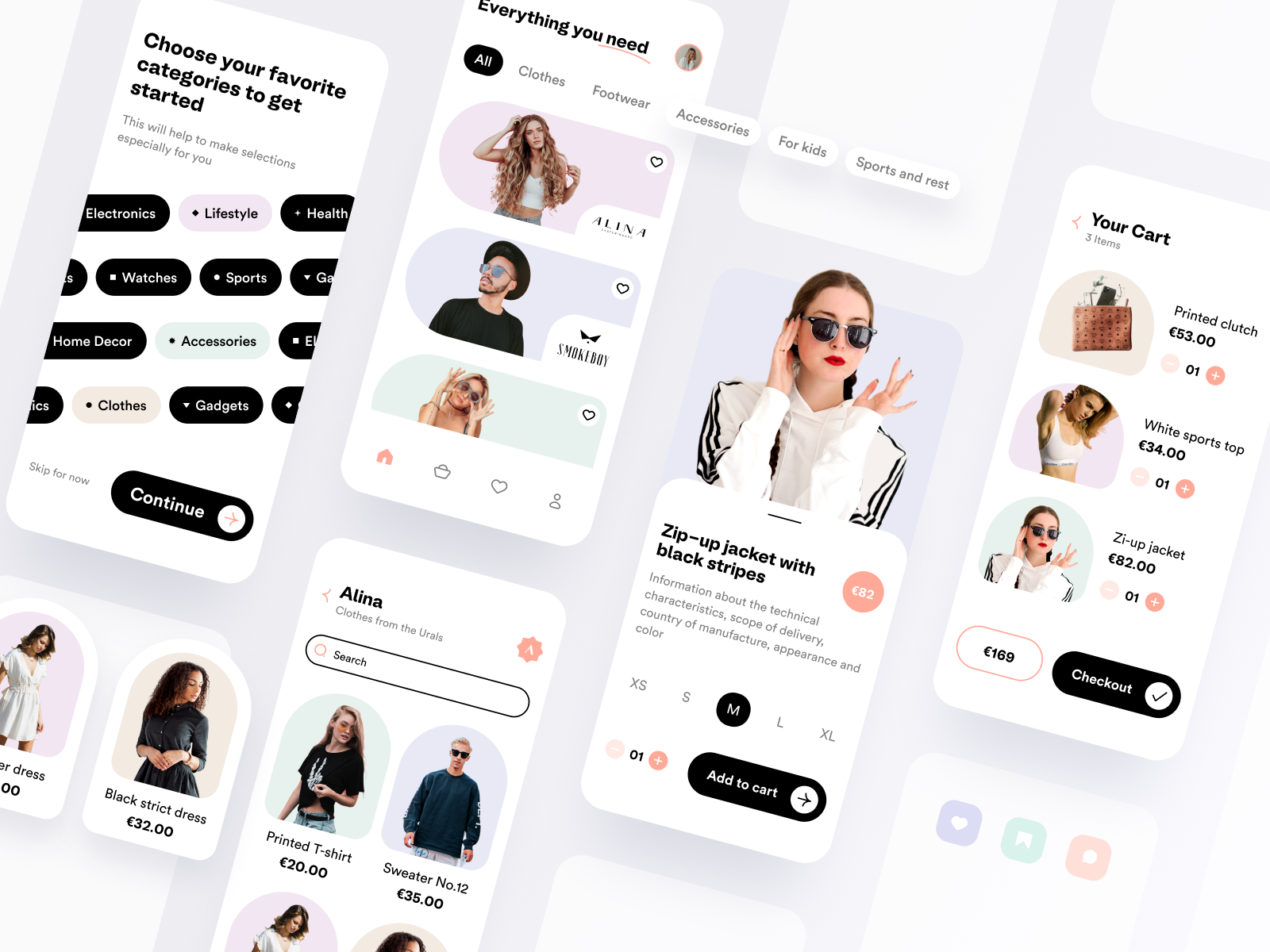 Ecommerce app - Mobile app by Natalia Sappinen on Dribbble