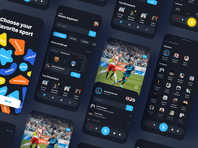 Live streaming sports platform app broadcast dashboard design figma fitness app imbd ios live netflix platform play player sports design stream streaming streaming app tv twich video