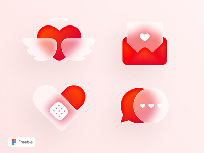 Free Glass Icon Pack: Valentines Day