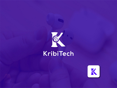 kribitech earbud branding identity creative entertainment headphone logo iconic logo logoconcept logodesign logodesigner logoplace logotype modern logo social media logo earbud logo technology logo unique logo