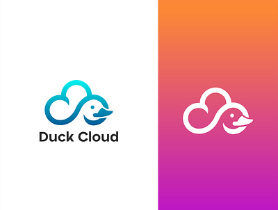 DUCK CLOUD abstract animals branding branding identity business cartoon cloud creative duck duckcloud feather fly idea modern professional swan vector web