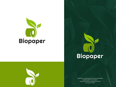 BIOPAPER LOGO bathroom bioleaf branding identity financial green grow paper paper roll sanitary tissue tissueleaf toilet paper