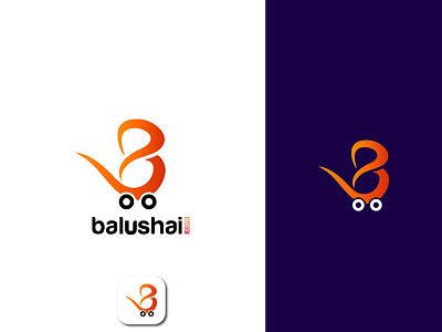 B LETTER ECOMMERCE LOGO b letter ecommerce balushai branding identity business cart logo ecommerce shop ecommerce site logo online business online shop retail sale shopping store