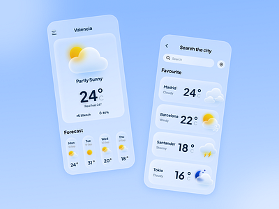 Weather Forecast app app design ui