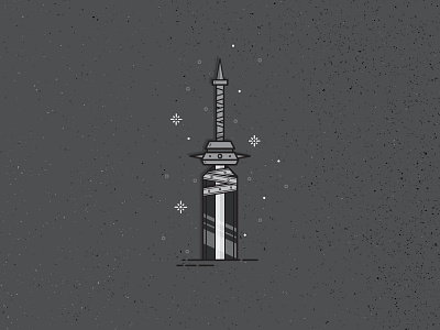 Unholy Sword flat illustration line simple sword unholy weapon work