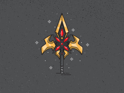 Unholy Lance flat illustration lance line simple spear unholy weapon work