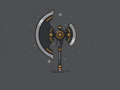 Unholy Axe axe flat illustration line simple texture unholy weapon work
