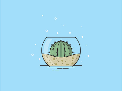Cactus Terrarium cacti desert icon illustration nature plants pointy succulent vector