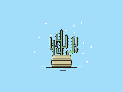 Bunch'o Cactus cacti desert icon illustration nature plants pointy succulent vector