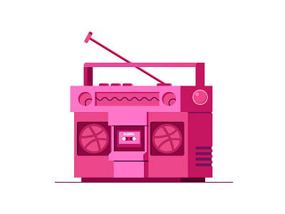 Music To My Ears~ boombox dribbble illustration rebound sticker