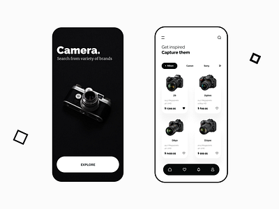 Camera E-commerce App app design ui ux