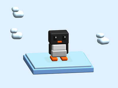 3D Penguin 3d design illustration spline