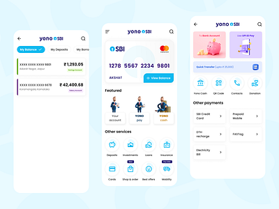 Yono SBI App app design mobile ui ux