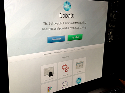 Cobalt Framework big buttons cobalt css framework flat flat design flat icons framework gem landing page minimal