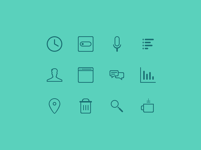 Free PSD - Teal Icons by Mike Busby on Dribbble