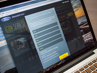 #NotableFusion - Sign Up Form events ford ford canada lifestyle notable.ca user interface web design web site