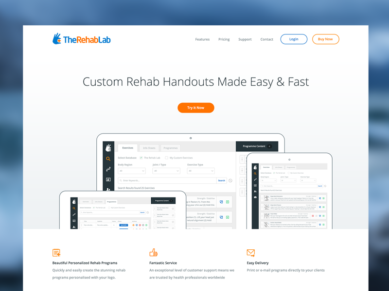 The Rehab Lab Marketing Site by Mike Busby on Dribbble