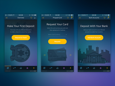 BitGold Mobile App - Empty States