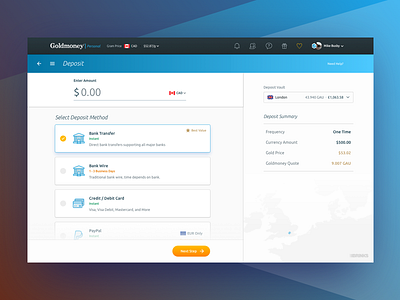 Goldmoney Deposit Flow