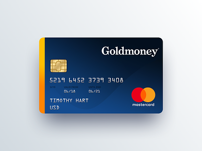 Goldmoney Prepaid Card Concept block chain card design credit card design fintech goldmoney mastercard mike busby prepaid card