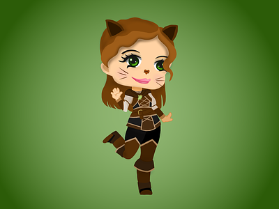 Wizard101 - Jacqueline cat character chibi cute fantasy fashion illustration magic witch wizard