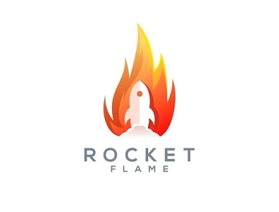 Rockef flame design logo vector