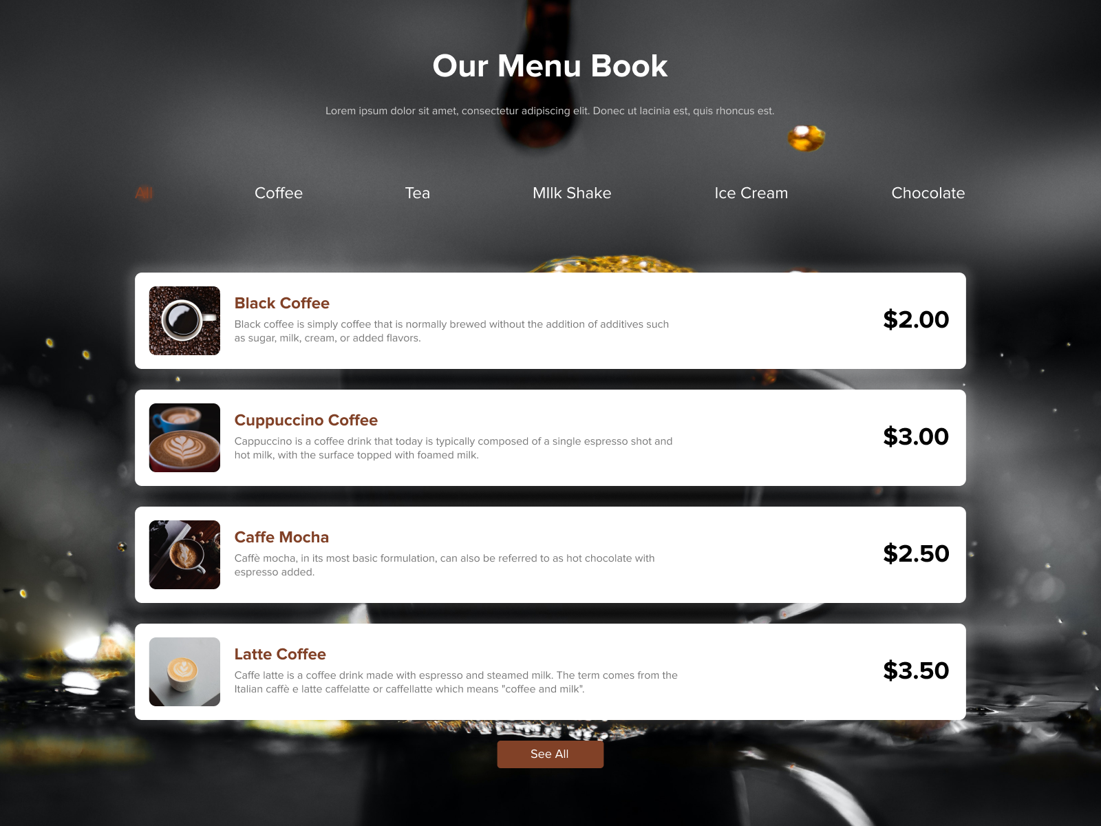 Menu Book by Papia Sultana on Dribbble