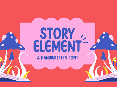 Story Element - a Handwritten Font canva font font playful font procreate font typography