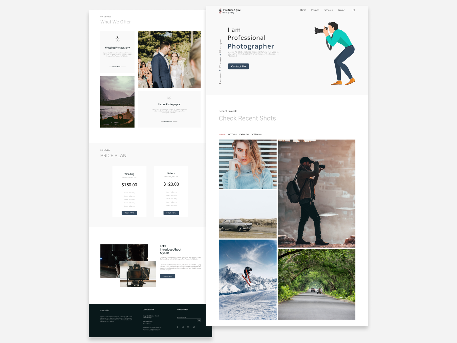 Photographer Portfolio Website Design - UX/UI Design by The North ...