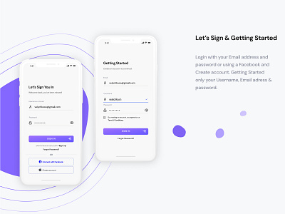 Let’s Sign & Getting Started app check in design design concept entrance login mobile app uxui