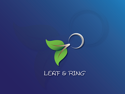 LEAF AND RING design icon illustration logo