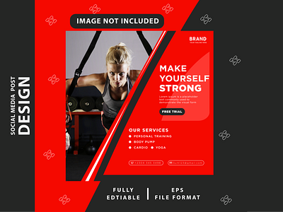 Fitness Social Media Post Design banner design fitness fitness post design instagram banner instagram post instagram stories instagram template social media social media design socialmedia vector yoga studio