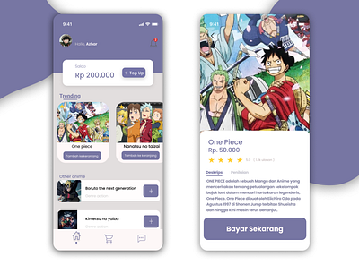 Simple anime app app app design designs ui ui ux uidesign uiux