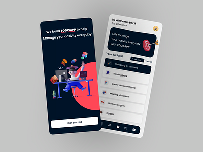 Todolist ui desgin mobile app app app design design designs figmadesign illustration ui ui ux uidesign