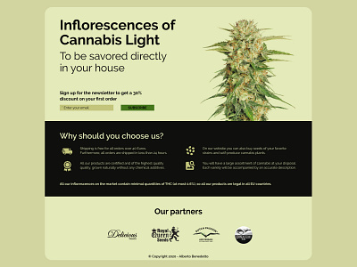 Cannabis Light Landing Page 2020 branding design ui web design