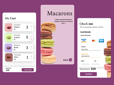 Macarons e-commerce! checkout page dailyui