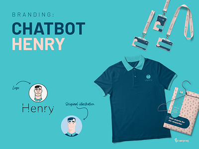 Henry the chatbot branding flat graphic design illustration logo logomark mockup