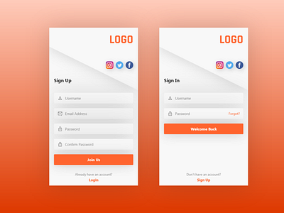 Join Us & Login adobe xd login design sign up page ux ux design