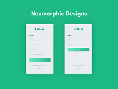 Neumorphic Design adobe xd app design designs login design logodesign mobile design neumorphic design signup page