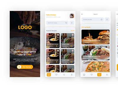 Home Recipe Application app design food graphic design illustration recipe ux