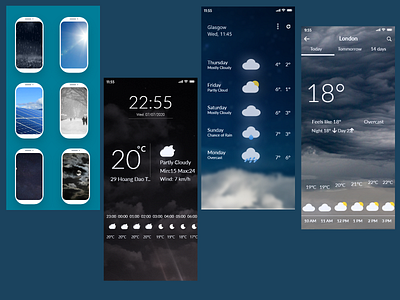 Weather App Designs app branding design graphic design illustration ui ux