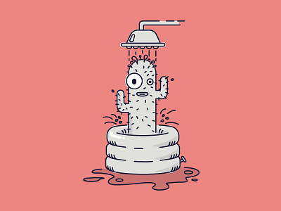 Cactus Pool cactus doodle illustration pool sketch vector