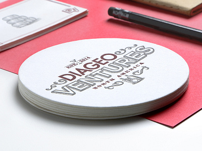 Diageo Ventures branding coasters cocktails craft design diageo letterpress spirits start up typography vc venture capital