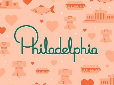 Philadephia design doodle hand lettering illustration philly typograpgy vector art