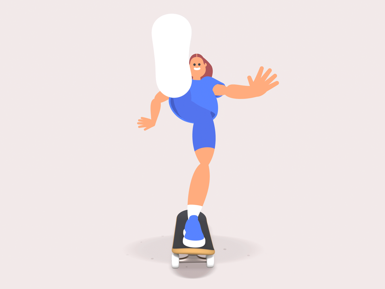 Push animation skateboard