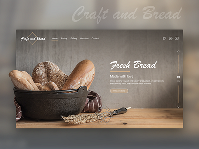 craft and bread bakery design food interface key visual landing page ui ux web design