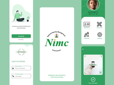 NIMC App Design appdesign design illustration minimal ui ux