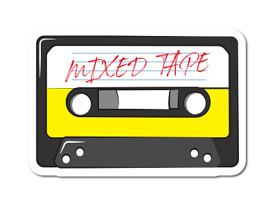 mixed tape design flat illustration minimal