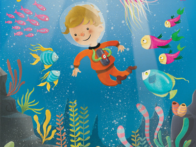 Seth Underwater aquarium bright fish illustration kids plants sea seaweed underwater