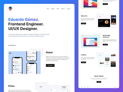 Eduardo / Personal Website designer portfolio developer portfolio landing page personal website portfolio ui ui design ux ux design